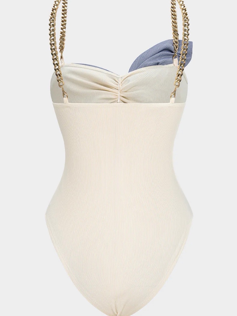 Micas Patchwork Metallic Chain Knot Sleeveless One-Piece - Sz S - Picture 3 of 4